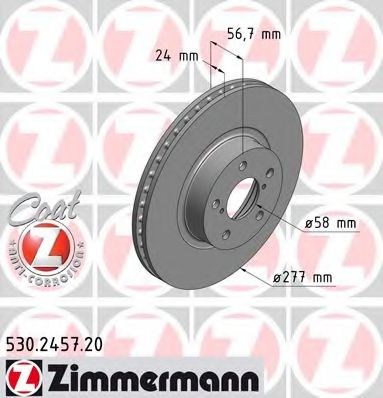 530.2457.20 ZIMMERMANN Brake Disc