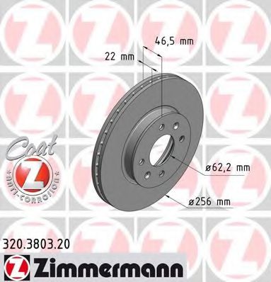 320.3803.20 ZIMMERMANN Brake System Brake Disc