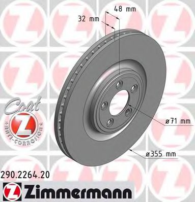 290.2264.20 ZIMMERMANN Brake System Brake Disc