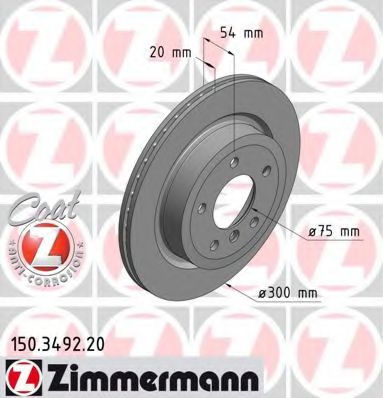 150.3492.20 ZIMMERMANN Brake System Brake Disc