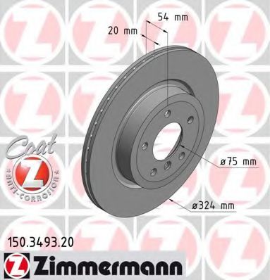 150.3493.20 ZIMMERMANN Brake System Brake Disc