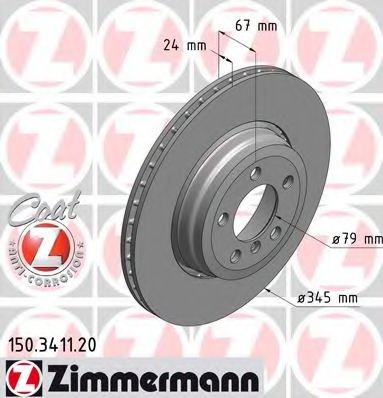 150.3411.20 ZIMMERMANN Brake System Brake Disc