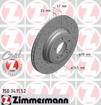 150.3411.52 ZIMMERMANN Brake System Brake Disc