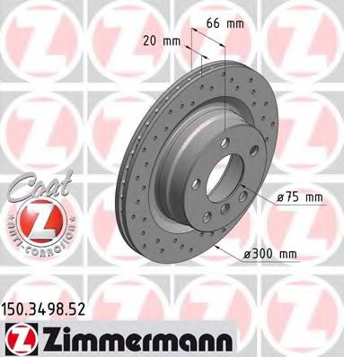 150.3498.52 ZIMMERMANN Brake System Brake Disc