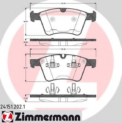 24151.202.1 ZIMMERMANN Brake System Brake Pad Set, disc brake