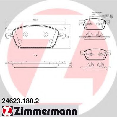 24623.180.2 ZIMMERMANN Brake System Brake Pad Set, disc brake