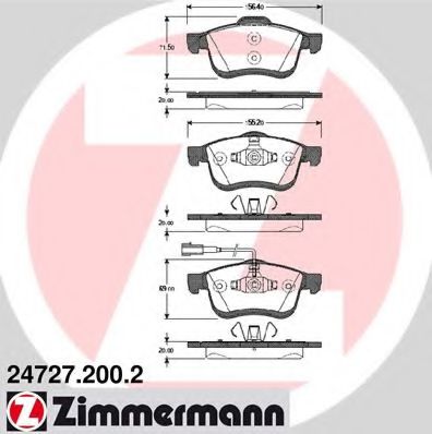 24727.200.2 ZIMMERMANN Brake System Brake Pad Set, disc brake