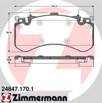 24847.170.1 ZIMMERMANN Brake System Brake Pad Set, disc brake