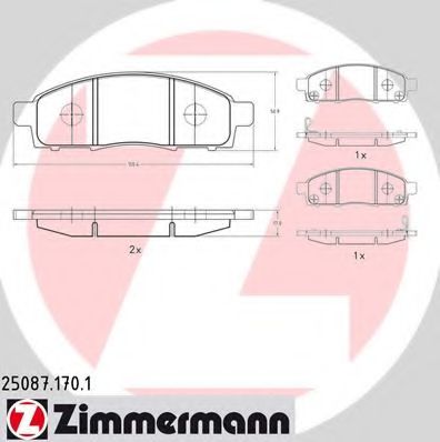 25087.170.1 ZIMMERMANN Brake Pad Set, disc brake