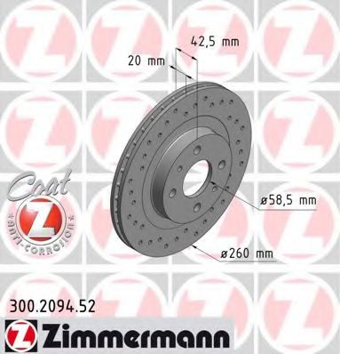 300.2094.52 ZIMMERMANN Brake System Brake Disc