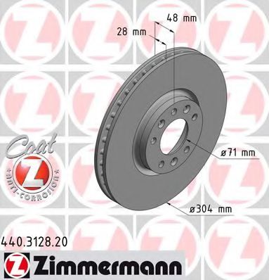 440.3128.20 ZIMMERMANN Brake System Brake Disc