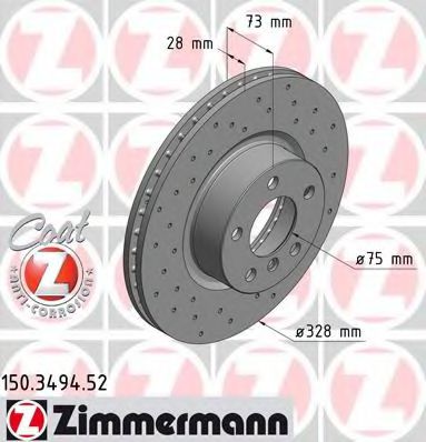 150.3494.52 ZIMMERMANN Brake System Brake Disc