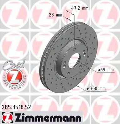 285.3518.52 ZIMMERMANN Brake System Brake Disc