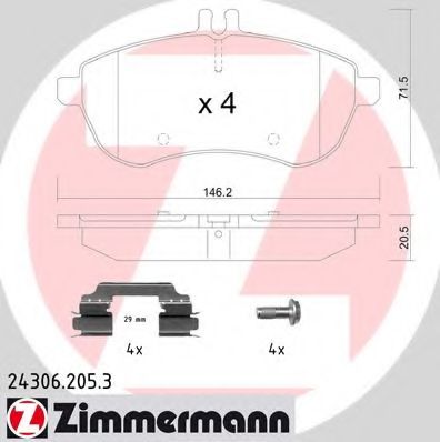 243062053 ZIMMERMANN Brake Pad Set, disc brake
