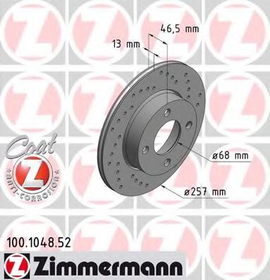 100.1048.52 ZIMMERMANN Brake System Brake Disc