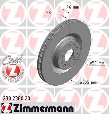230.2380.20 ZIMMERMANN Brake System Brake Disc