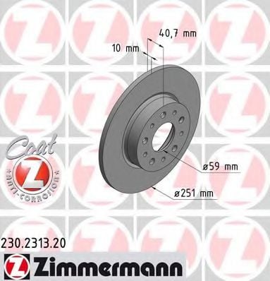230.2313.20 ZIMMERMANN Brake System Brake Disc