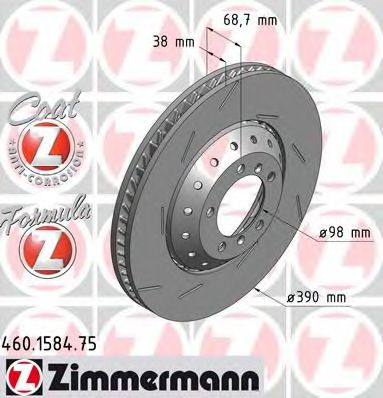 460.1584.75 ZIMMERMANN Brake System Brake Disc