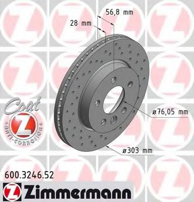 600.3246.52 ZIMMERMANN Brake System Brake Disc