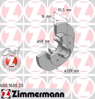 600.1600.20 ZIMMERMANN Brake System Brake Disc