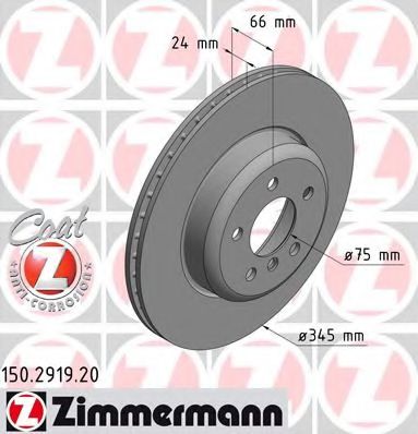150.2919.20 ZIMMERMANN Brake System Brake Disc