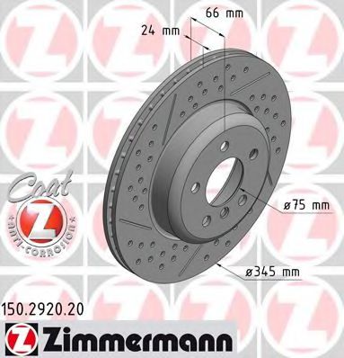 150.2920.20 ZIMMERMANN Brake System Brake Disc