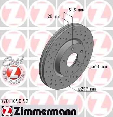 370.3050.52 ZIMMERMANN Brake System Brake Disc