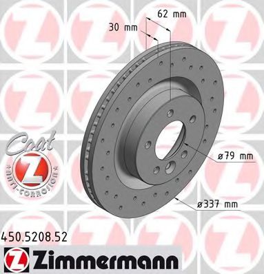 450.5208.52 ZIMMERMANN Brake System Brake Disc