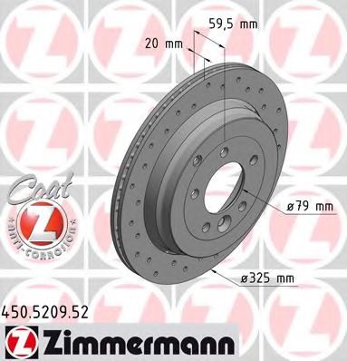 450.5209.52 ZIMMERMANN Brake System Brake Disc