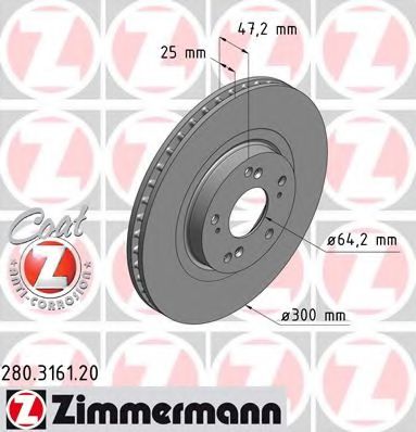 280.3161.20 ZIMMERMANN Brake System Brake Disc