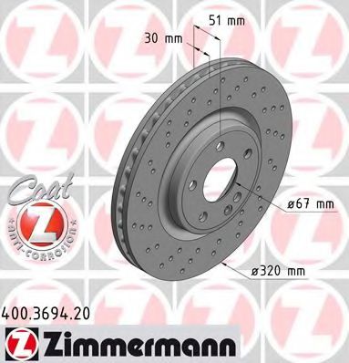 400.3694.20 ZIMMERMANN Brake System Brake Disc