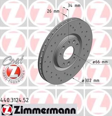 440.3124.52 ZIMMERMANN Brake System Brake Disc