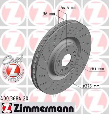 400.3684.20 ZIMMERMANN Brake System Brake Disc