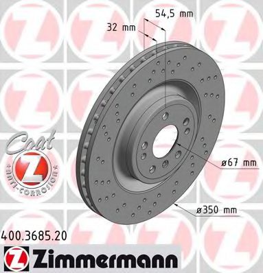 400.3685.20 ZIMMERMANN Brake System Brake Disc