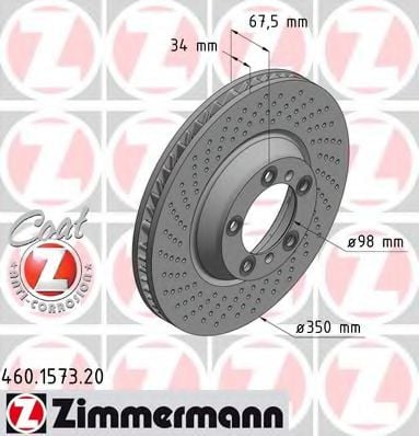 460.1573.20 ZIMMERMANN Brake System Brake Disc