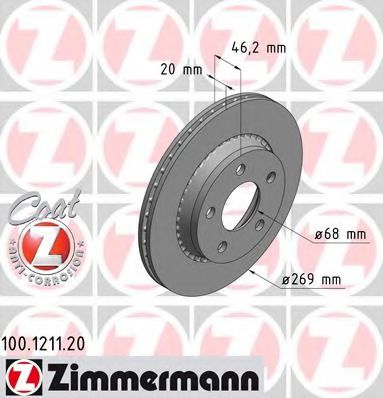 100.1211.20 ZIMMERMANN Brake System Brake Disc