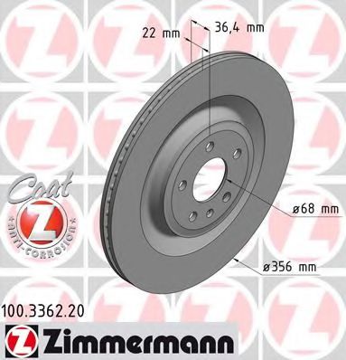 100.3362.20 ZIMMERMANN Brake System Brake Disc