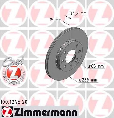 100.1245.20 ZIMMERMANN Brake System Brake Disc