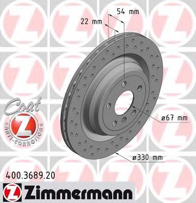 400.3689.20 ZIMMERMANN Brake System Brake Disc