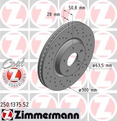 250.1375.52 ZIMMERMANN Brake System Brake Disc