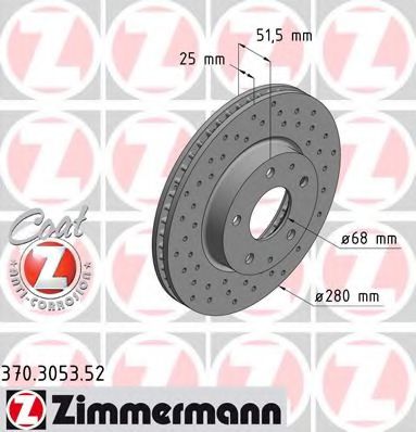 370.3053.52 ZIMMERMANN Brake System Brake Disc