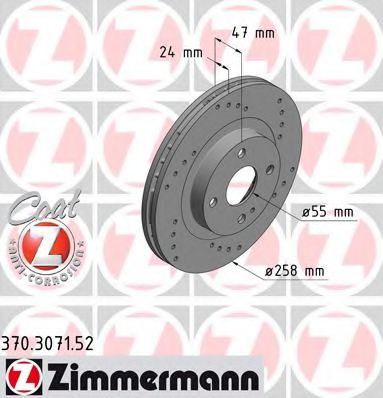 370.3071.52 ZIMMERMANN Brake System Brake Disc