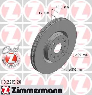 110.2215.20 ZIMMERMANN Brake Disc