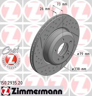 150.2935.20 ZIMMERMANN Brake System Brake Disc