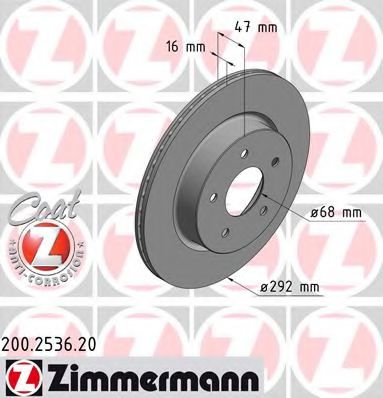 200.2536.20 ZIMMERMANN Brake System Brake Disc