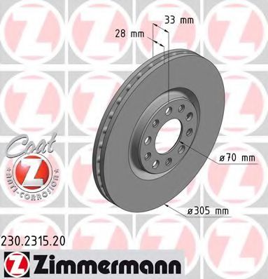 230.2315.20 ZIMMERMANN Brake System Brake Disc