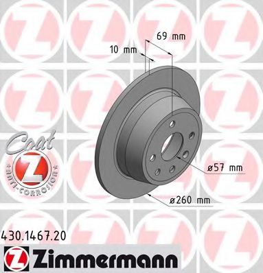 430.1467.20 ZIMMERMANN Brake System Brake Disc