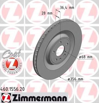 460.1556.20 ZIMMERMANN Brake System Brake Disc
