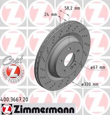400.3667.20 ZIMMERMANN Brake System Brake Disc
