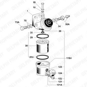 6260B641B DELPHI Fuel Supply System Fuel filter